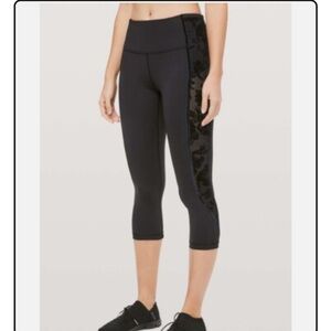Lululemon Limited Edition Cropped Wunder Under with Lace Detail